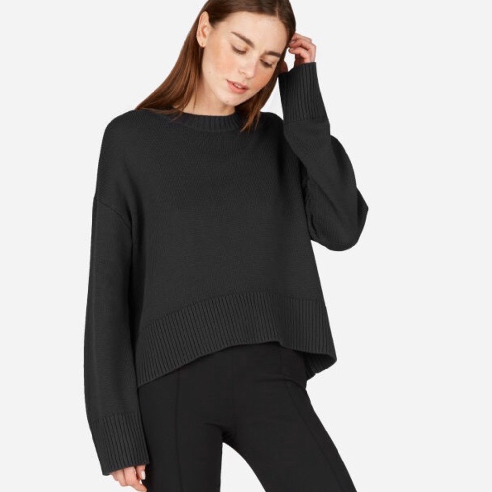 Soft Cotton Square Crew - Black - Sz Small